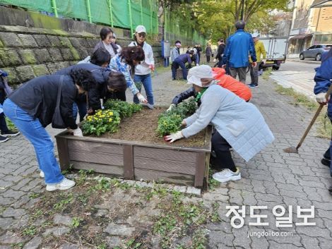 고양시 정발산동, 가을맞이 초화식재 행사 개최