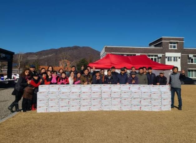 파주시 법원읍 금곡2리 사랑의 김치 나눔…취약계층에 100박스 전달